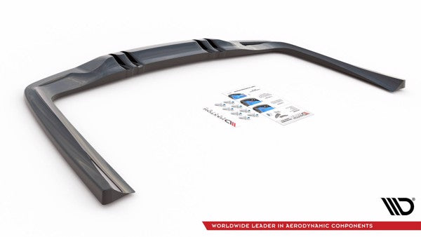 Maxton Central Rear Splitter (With Vertical Bars) Mercedes-Amg 53 4 Door Coupe - Gloss Black