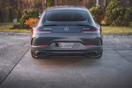 Maxton Central Rear Splitter (With Vertical Bars) Mercedes-Amg 53 4 Door Coupe - Gloss Black