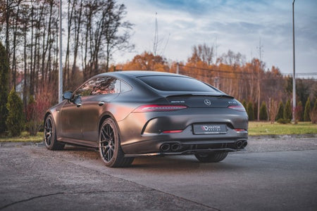 Maxton Central Rear Splitter (With Vertical Bars) Mercedes-Amg 53 4 Door Coupe - Gloss Black