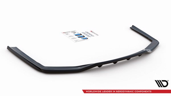 Maxton Central Rear Splitter (With Vertical Bars) BMW 7 M-Pack G11 Facelift - Gloss Black