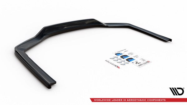 Maxton Central Rear Splitter (With Vertical Bars) BMW 7 M-Pack G11 Facelift - Gloss Black