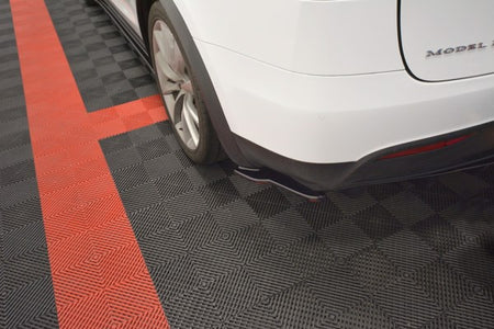 Maxton Rear Side Splitters V.2 Tesla Model X  - Gloss Black