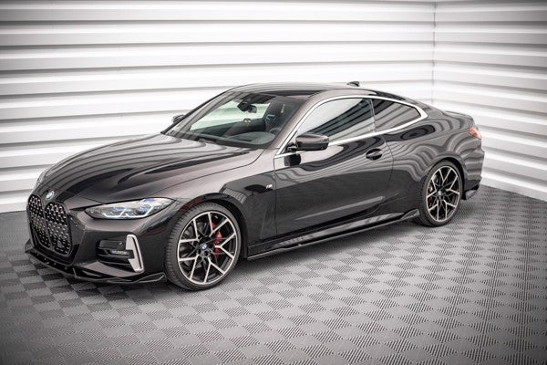 Maxton Side Skirts Diffusers V.2 BMW 4 M-Pack G22 - Gloss Black
