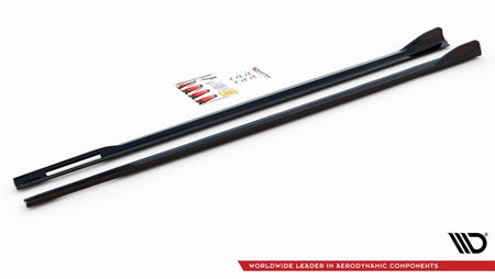 Maxton Side Skirts Diffusers V.2 BMW 4 M-Pack G22 - Gloss Black