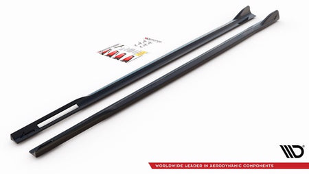 Maxton Side Skirts Diffusers V.2 BMW 4 M-Pack G22 - Gloss Black