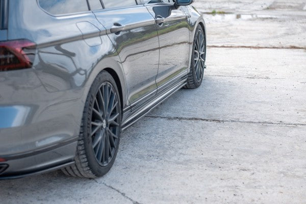 Maxton Side Skirts Diffusers Volkswagen Passat R-Line B8 - Gloss Black