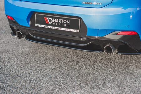 Maxton Central Rear Splitter For BMW X2 F39 M-Pack - Gloss Black