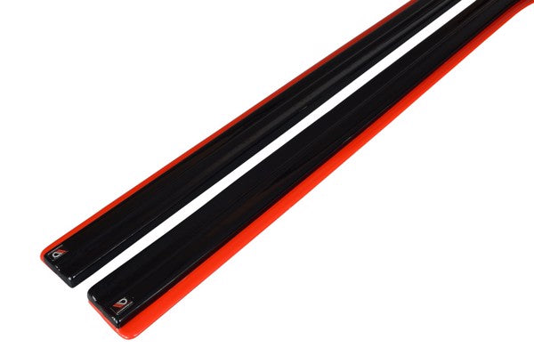 Maxton Side Skirts Diffusers V.2 Subaru Brz/ Toyota Gt86 Facelift  - Gloss Black + Red