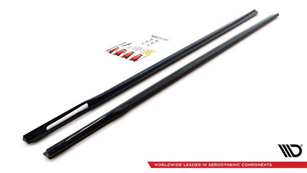 Maxton Side Skirts Diffusers V.2 BMW 3 G20 / G21 M-Pack - Gloss Black