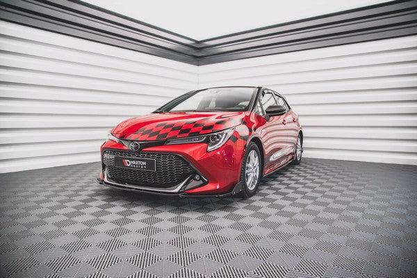 Maxton Front Splitter V.1 + Flaps Toyota Corolla Gr Sport Hatchback Xii - Gloss Black