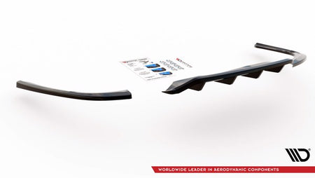 Maxton Central Rear Splitter (With Vertical Bars) Opel Insignia Mk2 - Gloss Black