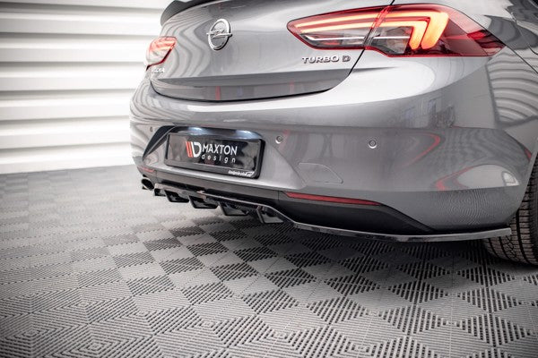 Maxton Central Rear Splitter (With Vertical Bars) Opel Insignia Mk2 - Gloss Black