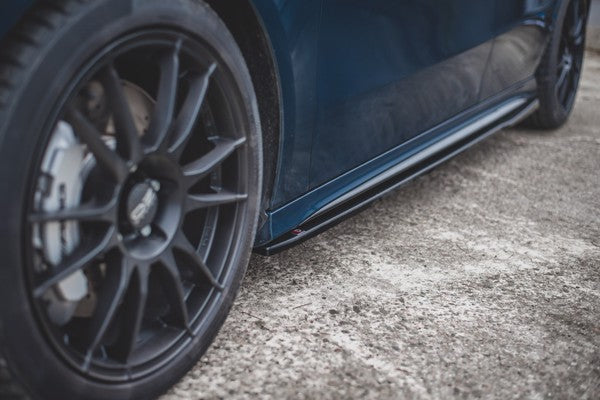 Maxton Side Skirts Diffusers V.1  Mercedes A35 Amg / Amg-Line W177  - Gloss Black