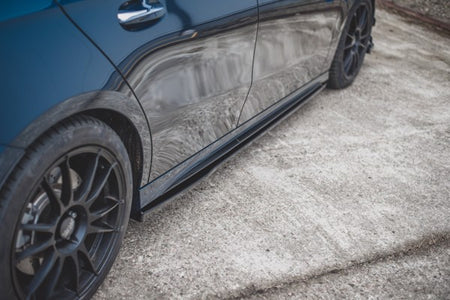Maxton Side Skirts Diffusers V.1  Mercedes A35 Amg / Amg-Line W177  - Gloss Black