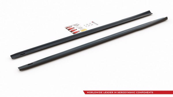 Maxton Side Skirts Diffusers V.1  Mercedes A35 Amg / Amg-Line W177  - Gloss Black