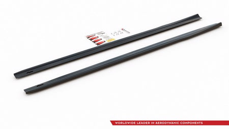 Maxton Side Skirts Diffusers V.1  Mercedes A35 Amg / Amg-Line W177  - Gloss Black