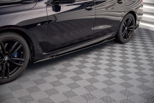 Maxton Side Skirts Diffusers For BMW 6 Gt G32 M-Pack - Gloss Black
