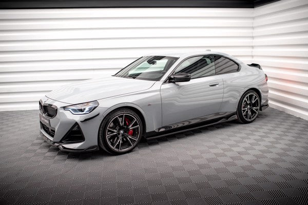 Maxton Side Skirts Diffusers V.1 BMW 2 Coupe M-Pack / M240I G42 - Gloss Black