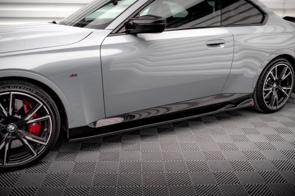 Maxton Side Skirts Diffusers V.1 BMW 2 Coupe M-Pack / M240I G42 - Gloss Black