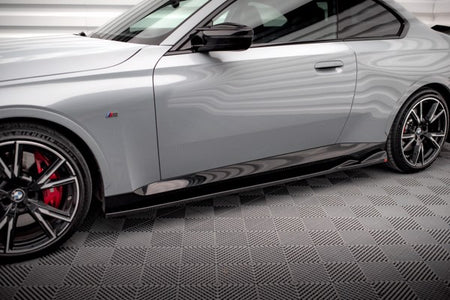 Maxton Side Skirts Diffusers V.1 BMW 2 Coupe M-Pack / M240I G42 - Gloss Black