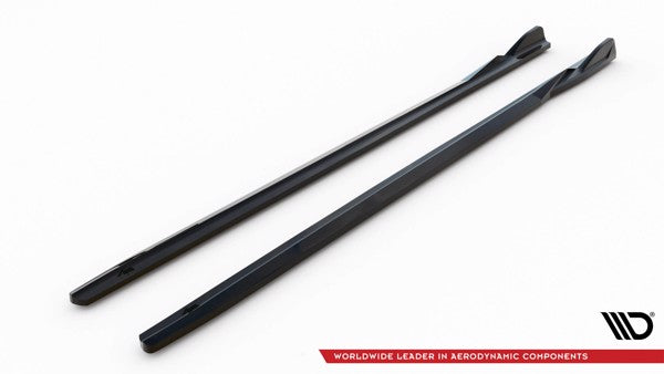 Maxton Side Skirts Diffusers V.1 BMW 2 Coupe M-Pack / M240I G42 - Gloss Black