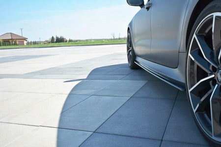 Maxton Side Skirts Diffusers Audi RS7 C7 Fl - Gloss Black