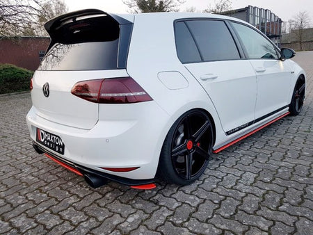 Maxton Rear Side Splitters VW Golf Mk7 Gti Clubsport - Gloss Black