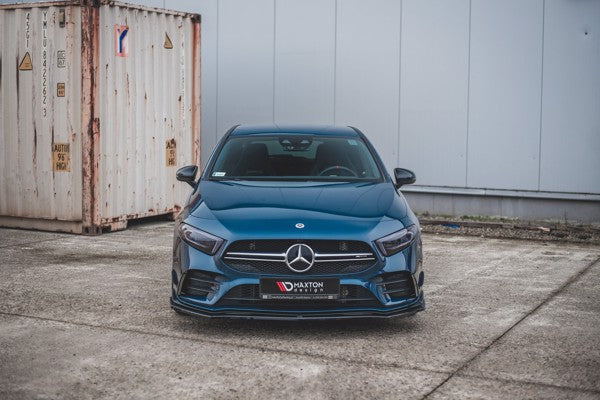 Maxton Front Splitter V.2 Mercedes A35 Amg / Amg-Line W177  - Gloss Black