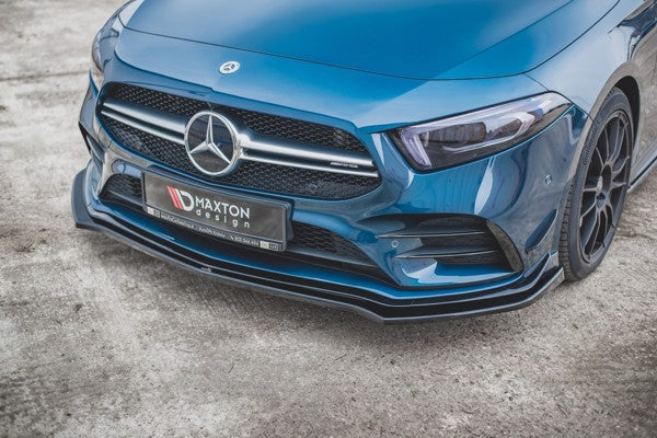 Maxton Front Splitter V.2 Mercedes A35 Amg / Amg-Line W177  - Gloss Black