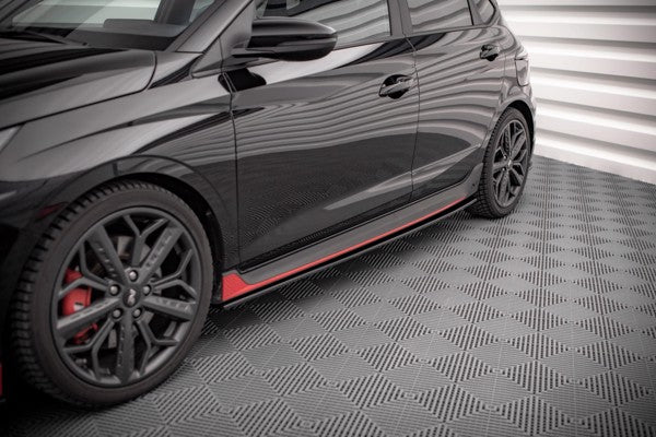 Maxton Side Skirts Diffusers Hyundai I20 N Mk3 - Gloss Black
