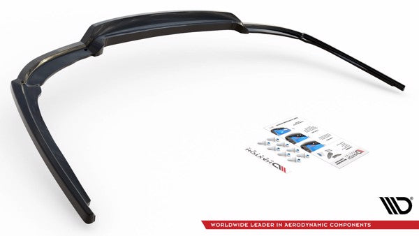 Maxton Central Rear Splitter (With Vertical Bars) BMW 7 M-Pack F01 - Gloss Black