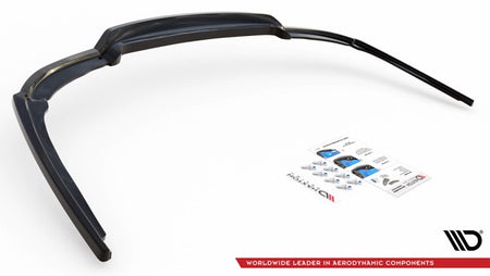Maxton Central Rear Splitter (With Vertical Bars) BMW 7 M-Pack F01 - Gloss Black