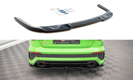 Maxton Central Rear Splitter Audi RS3 Sedan 8Y - Gloss Black