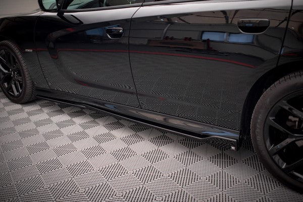 Maxton Side Skirts Diffusers Dodge Charger Srt Mk7 Facelift - Gloss Black