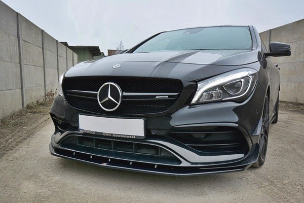 Maxton Front Splitter V.1 Mercedes Cla A45 Amg C117 Facelift - Gloss Black