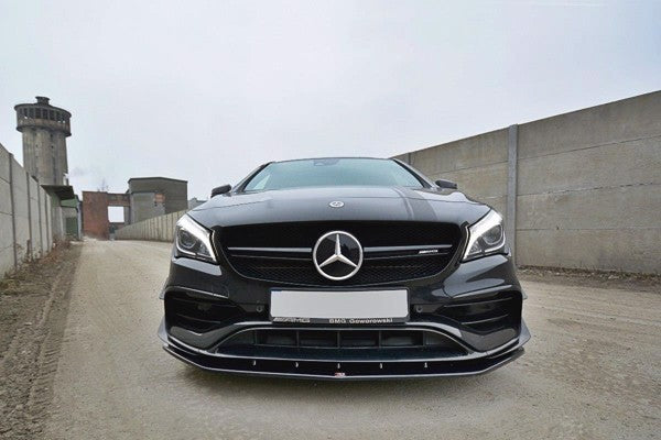 Maxton Front Splitter V.1 Mercedes Cla A45 Amg C117 Facelift - Gloss Black