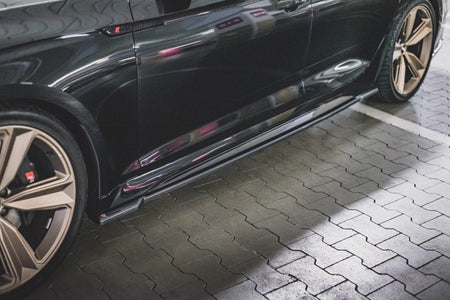 Maxton Side Skirts Diffusers Audi RS5 Sportback F5 Facelift - Gloss Black