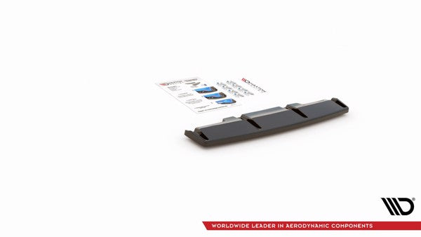 Maxton Central Rear Splitter For Volkswagen Golf R Mk8 - Gloss Black