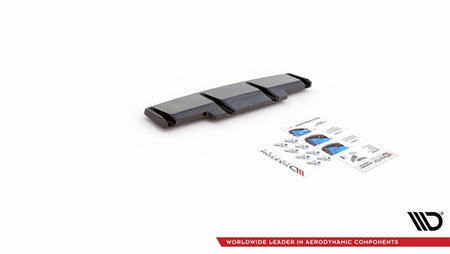 Maxton Central Rear Splitter For Volkswagen Golf R Mk8 - Gloss Black