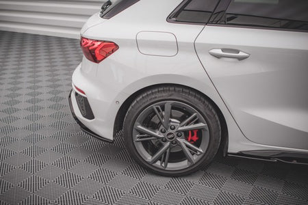 Maxton Rear Side Splitters V.2 Audi S3 Sportback 8Y - Gloss Black