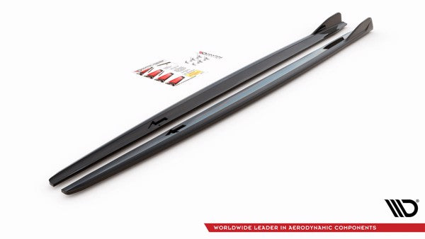 Maxton Side Skirts Diffusers V.2 BMW 2 Gran Coupe M-Pack / M235I F44 - Gloss Black
