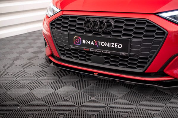 Maxton Front Splitter V.2 Audi A3 8Y - Gloss Black