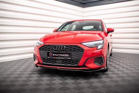 Maxton Front Splitter V.2 Audi A3 8Y - Gloss Black