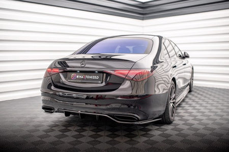Maxton Central Rear Splitter (With Vertical Bars) Mercedes-Benz S Amg-Line W223 - Gloss Black