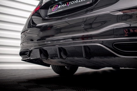 Maxton Central Rear Splitter (With Vertical Bars) Mercedes-Benz S Amg-Line W223 - Gloss Black