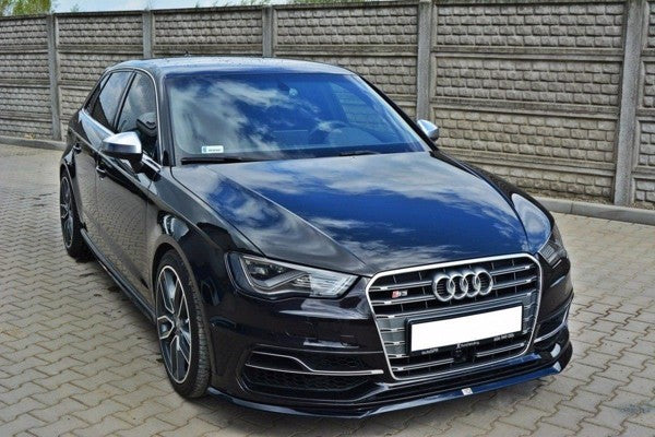 Maxton Front Splitter Audi S3 / A3 S-Line 8V Hatchback / Sportback - Gloss Black