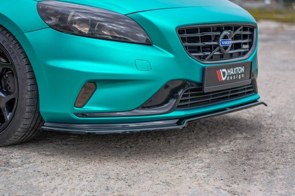Maxton Front Splitter Volvo V40 R-Design - Gloss Black