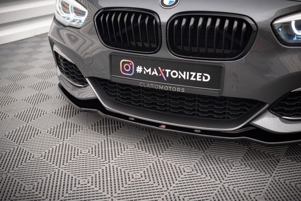 Maxton Front Splitter V.1 BMW 1 F20/F21 M-Power Facelift - Gloss Black