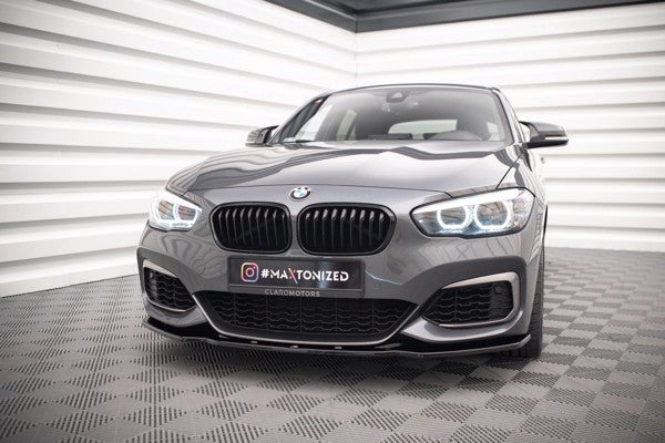 Maxton Front Splitter V.1 BMW 1 F20/F21 M-Power Facelift - Gloss Black