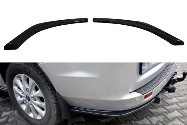 Maxton Rear Side Splitters Ford Transit Custom Mk1 Fl - Gloss Black